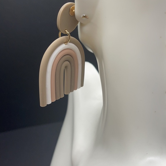 Clay Polymer Rainbow Earrings - Picture 3 of 4